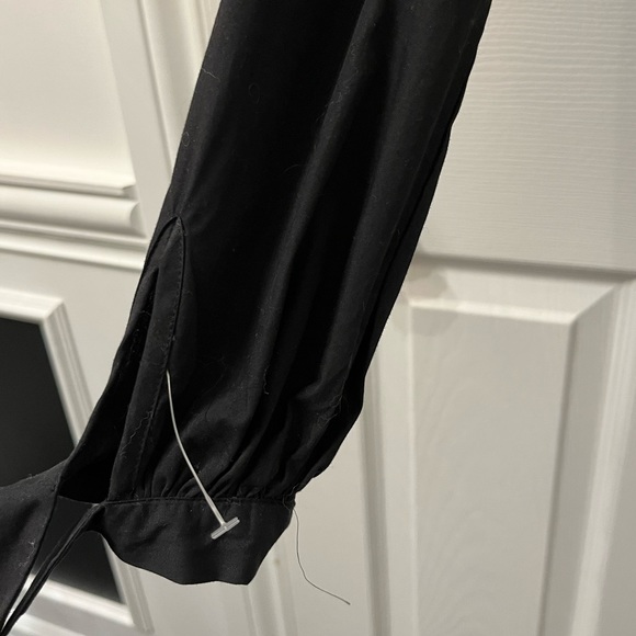 Zara Black Ruffle Smocked Long Sleeve Blouse Top - Picture 8 of 10